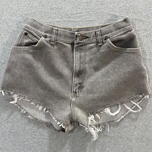 Sheplers Jean Shorts Cut Off Hot Pants Denim Raw Hem Vintage Made In USA Sz 14‎